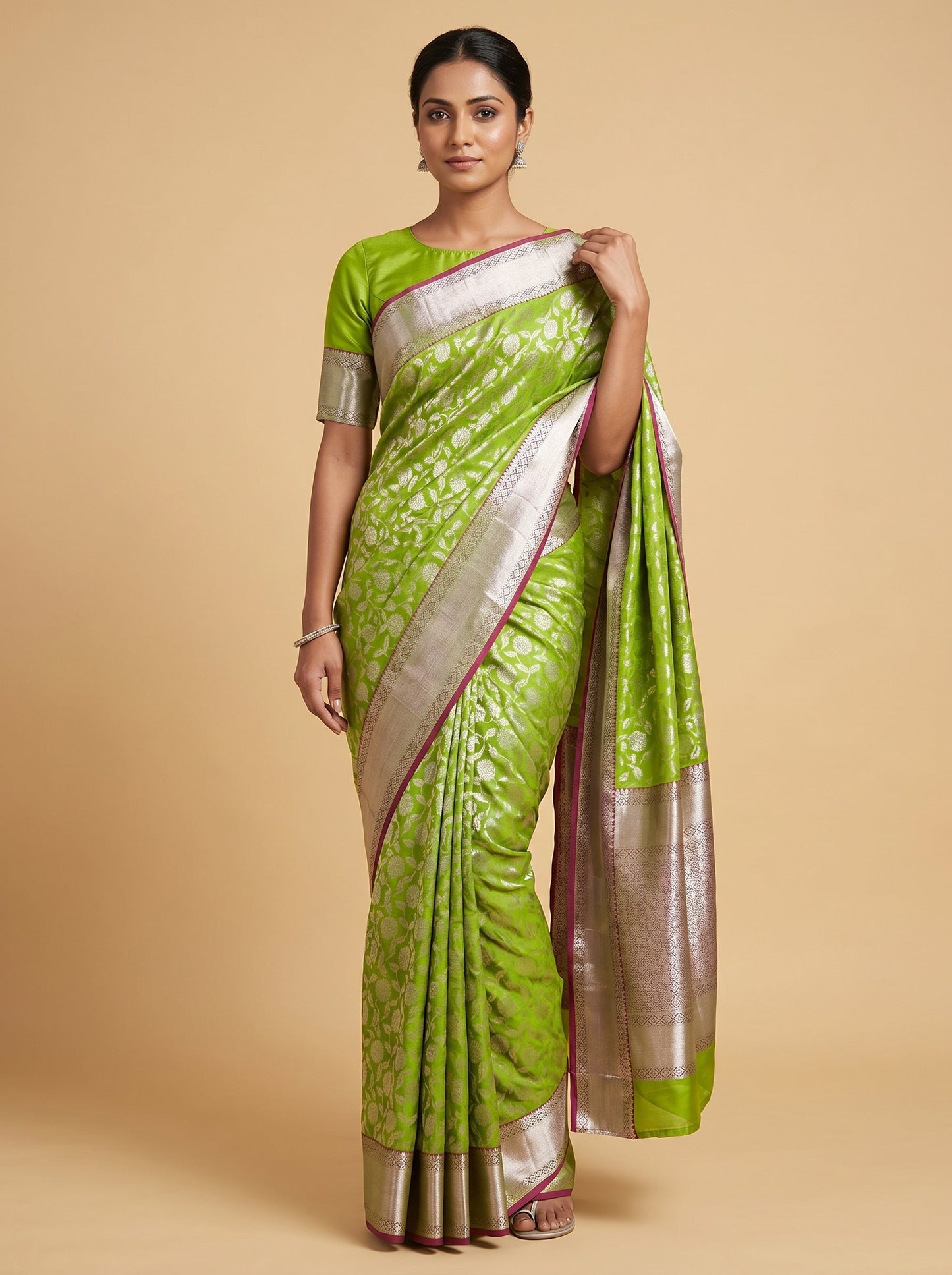 Mehndi Freshness Handloom Saree