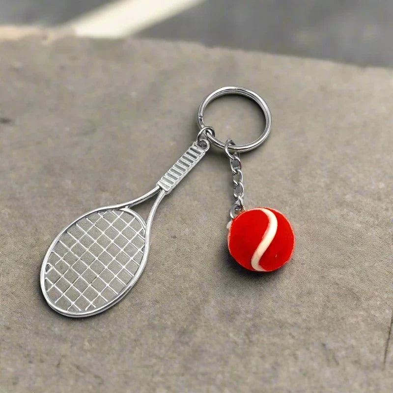 Premium Metal Tennis Keychain | Model B | Red Ball |