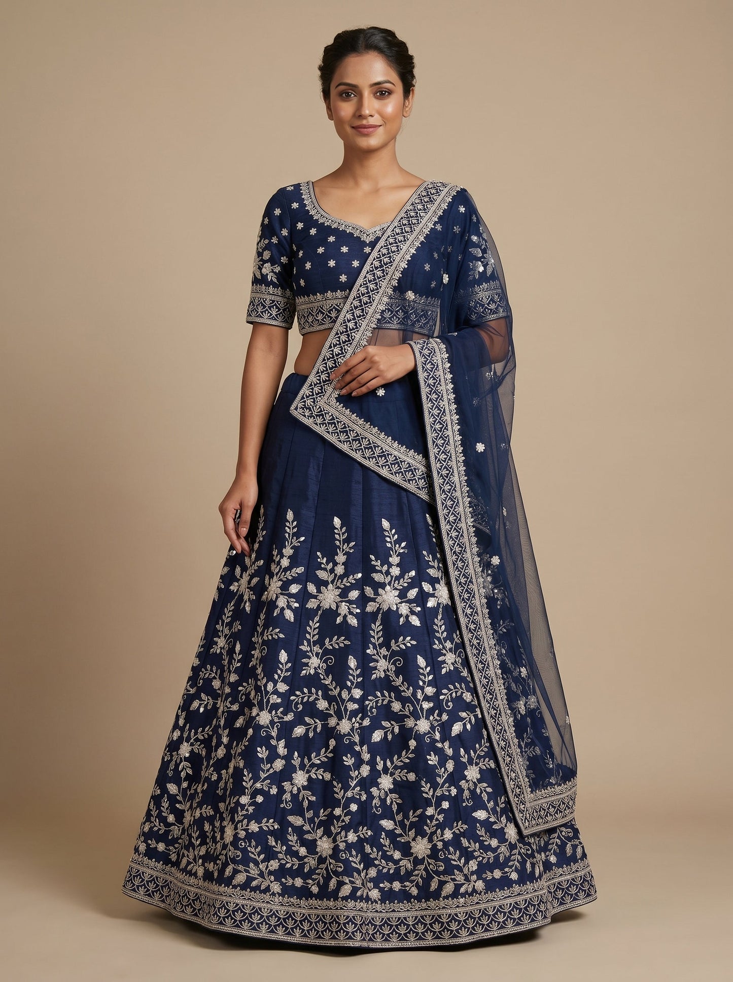 Midnight Ocean Lehenga