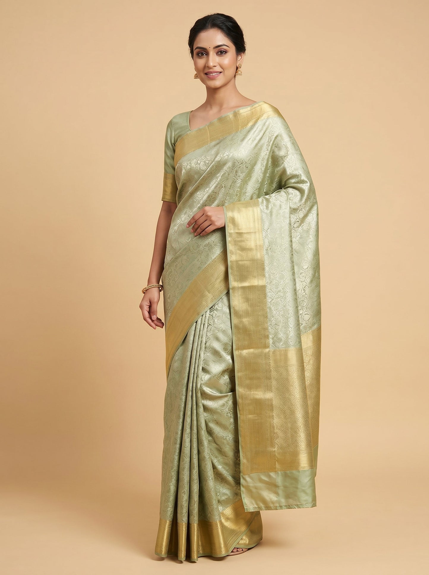 Mint Breeze Sea Green Handloom Saree