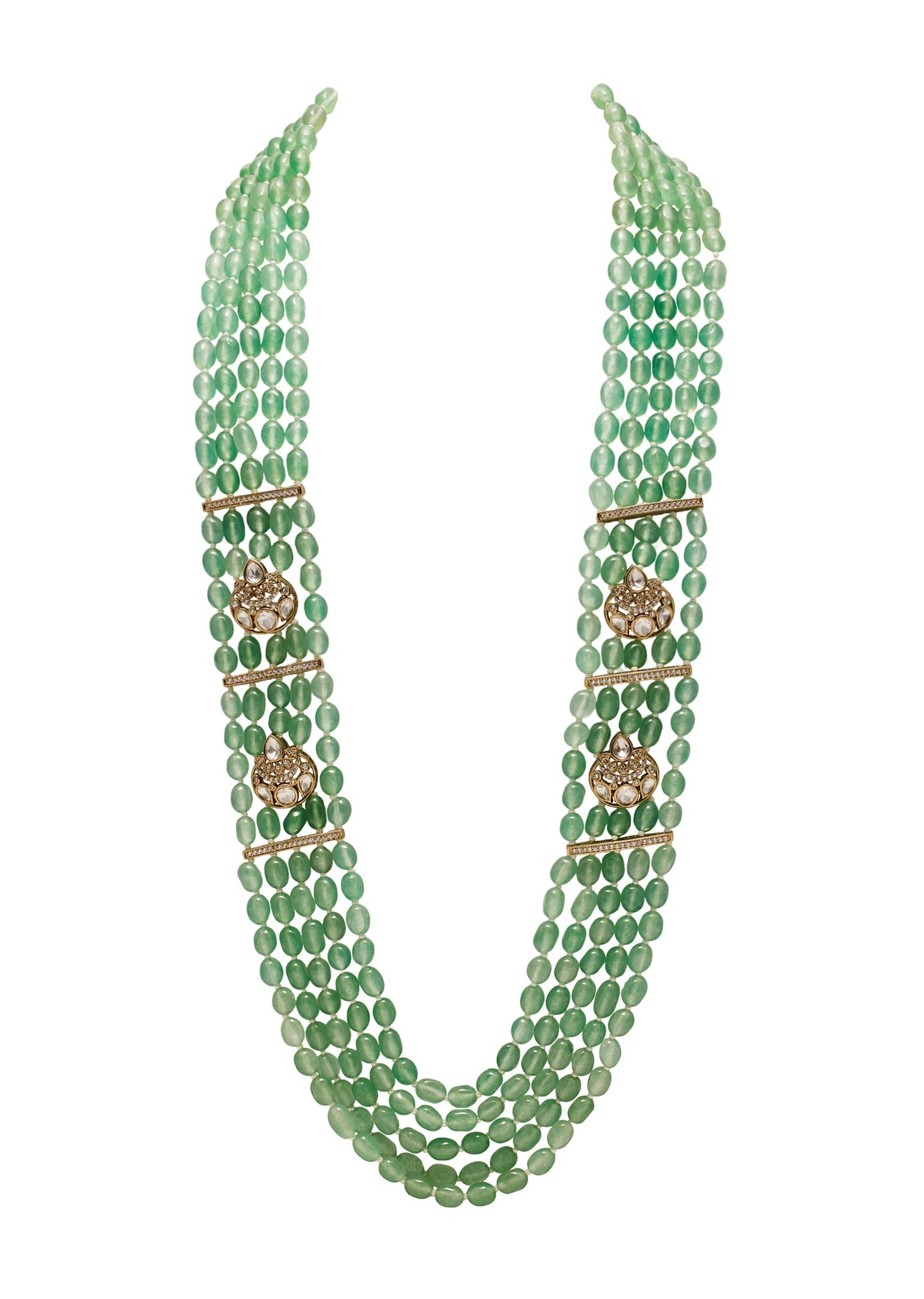 Mint Green Beaded Long Necklace