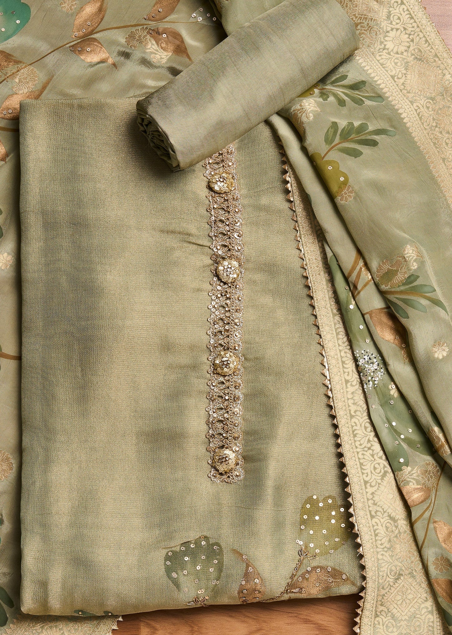 Mint Green Satin Suit