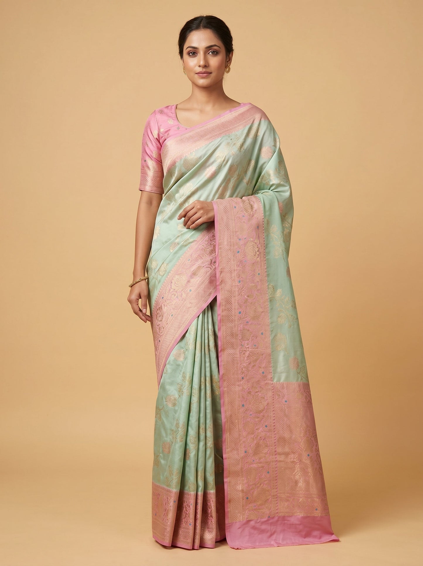 Mint Green Soft Flow Handloom Saree