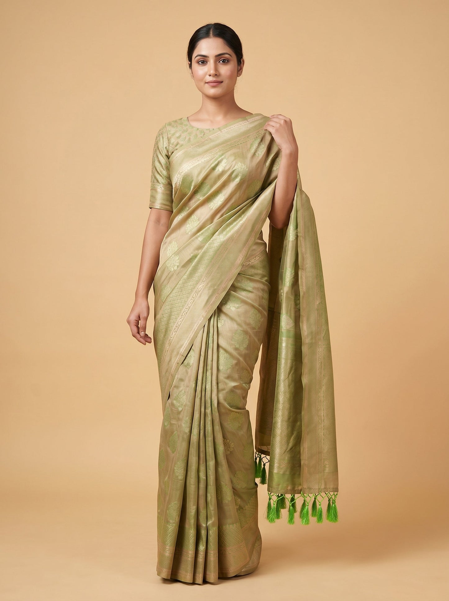 Mint Pista Handloom Saree