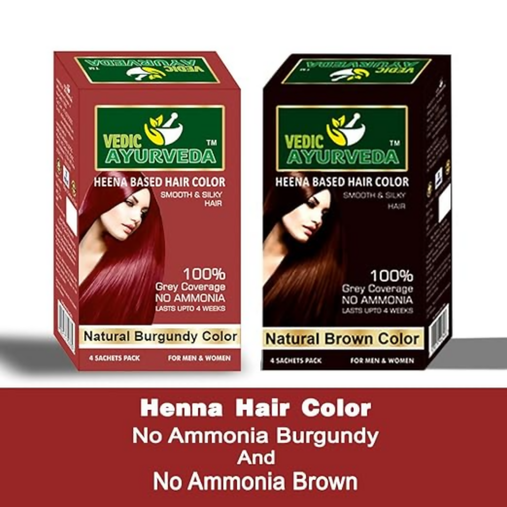 VedicAyurveda No Ammonia Burgundy & No Ammonia Dark Brown Hair Color