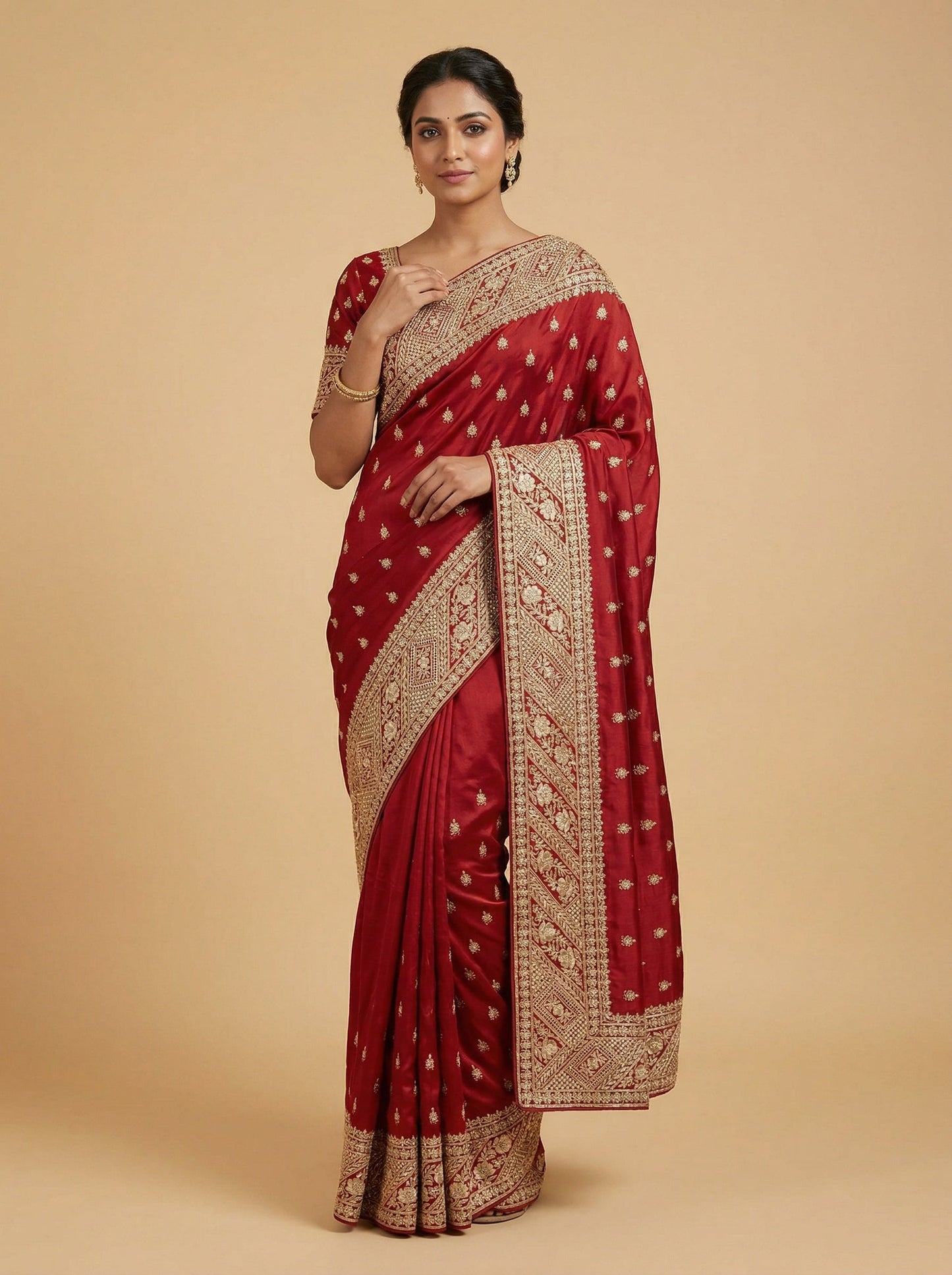 Mulberry Maroon Regal Handloom Saree