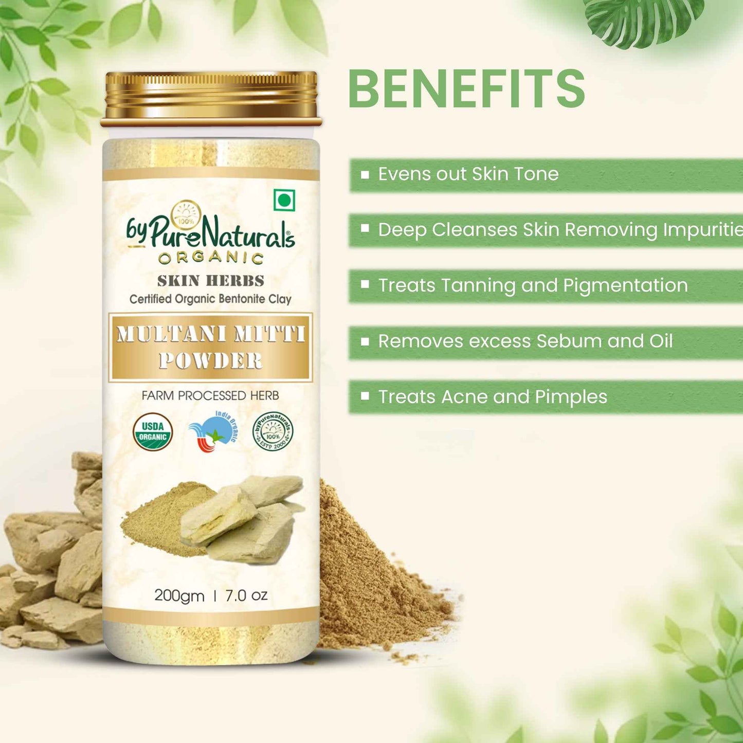 byPureNaturals Organic Multani Mitti Powder