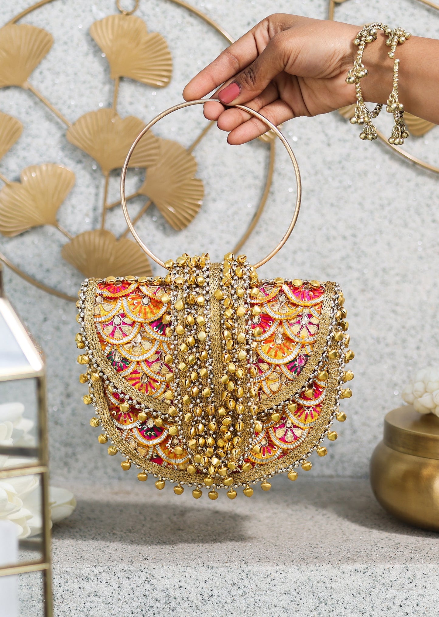 Multi Brocade Embellished Handbag