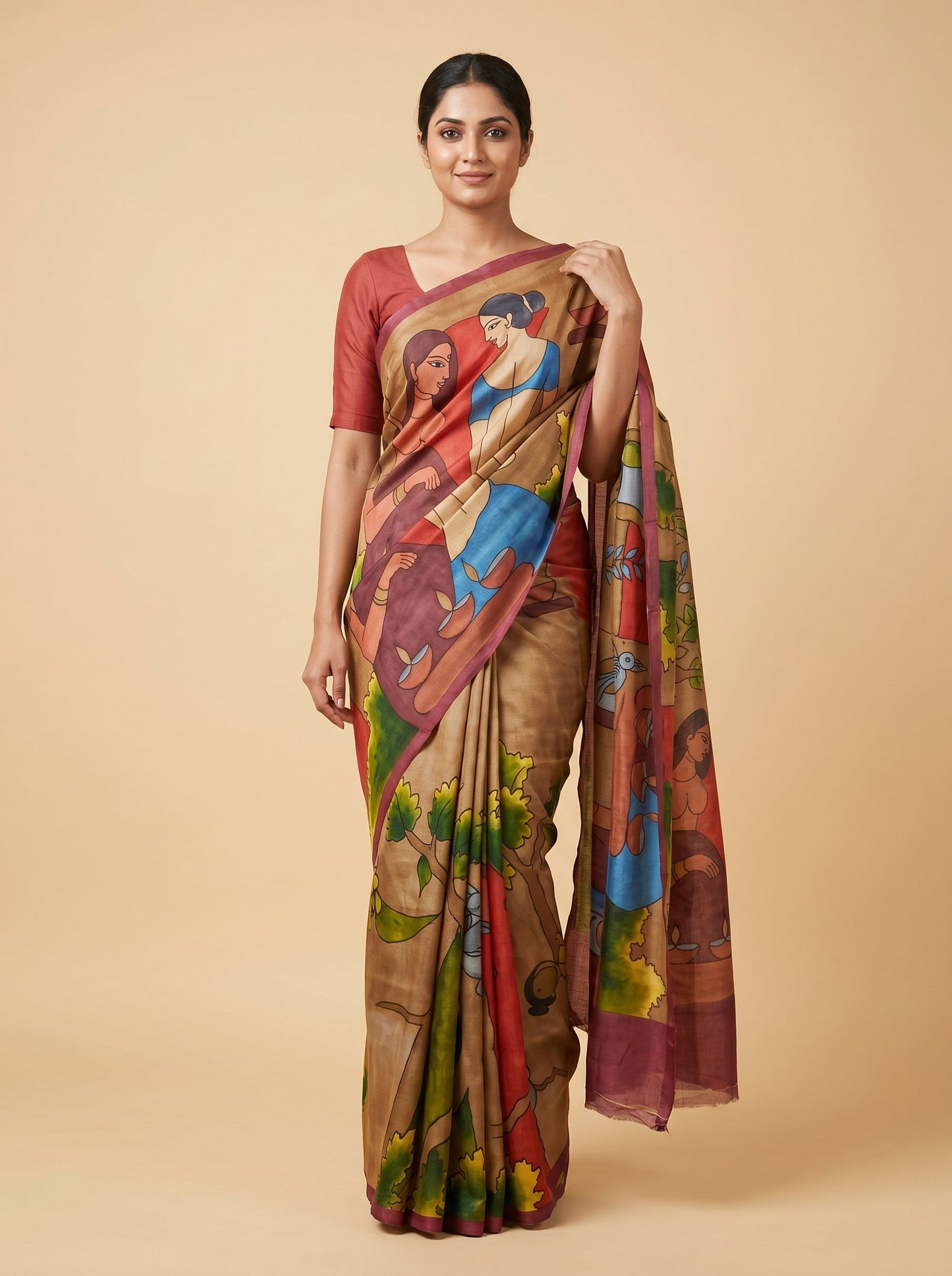 Multi Color Art Handloom Saree