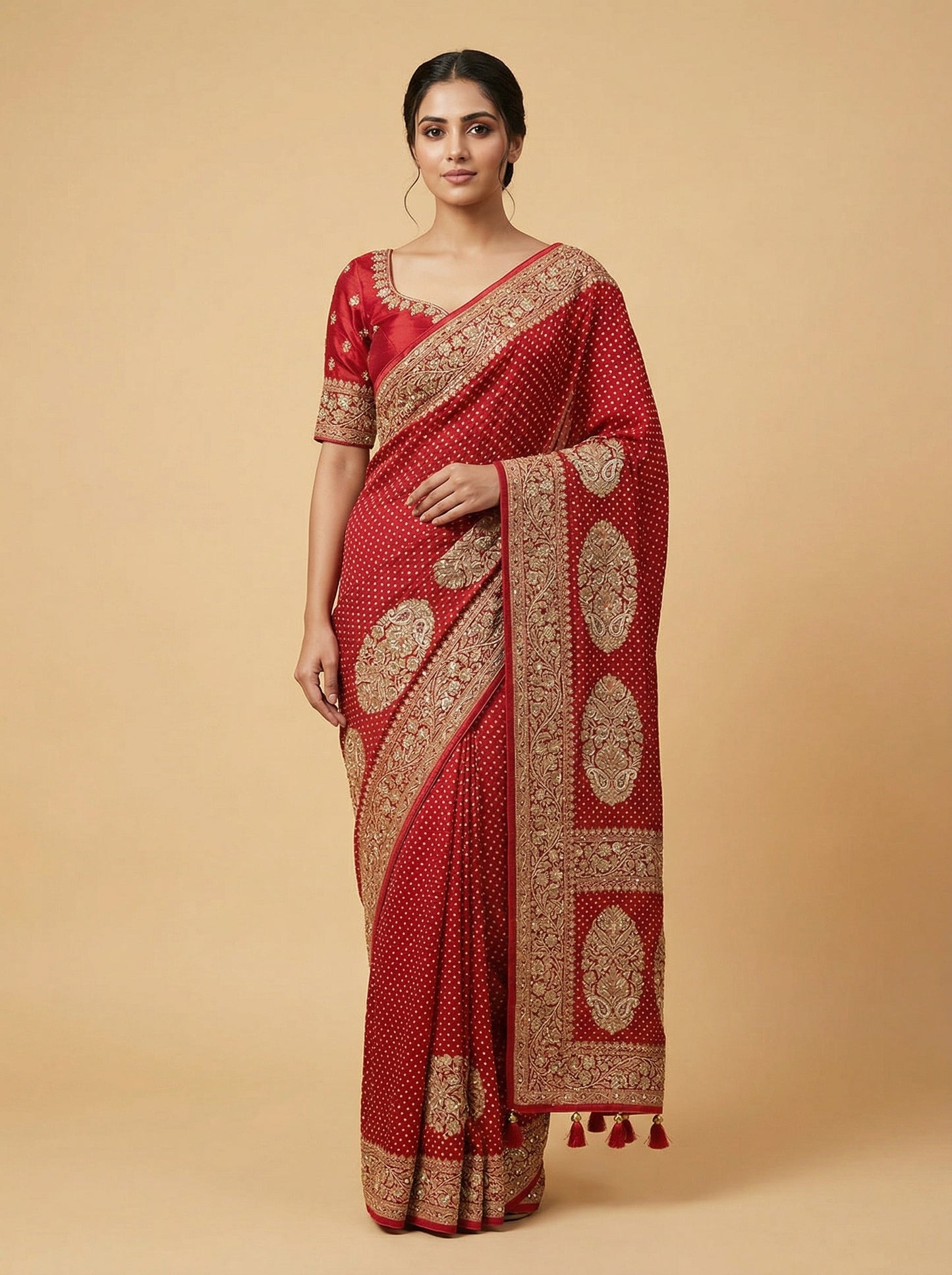 Multi Colour Celebratory Embroidered Saree