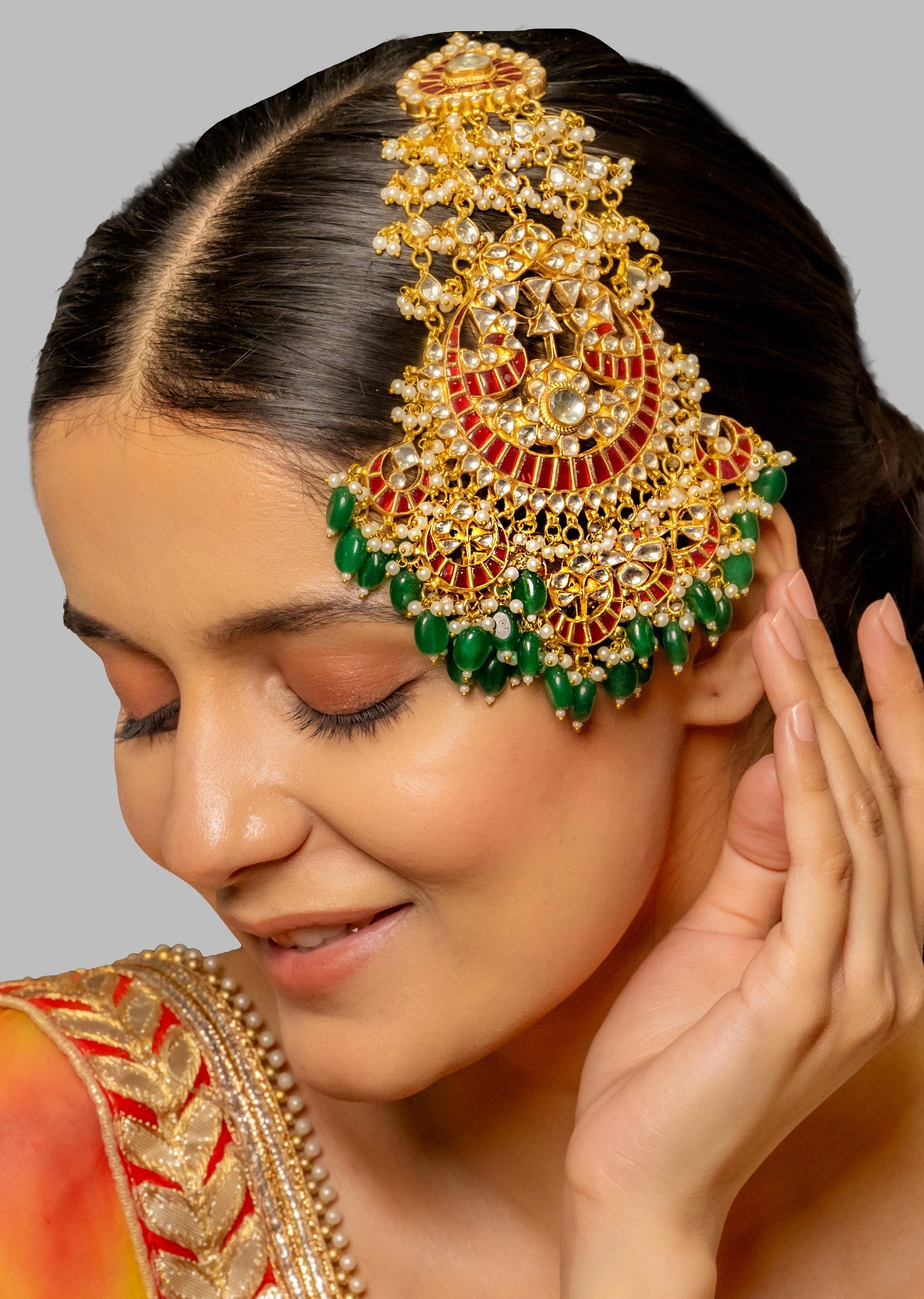 Multi Coloured Kundan Gemstone Passa