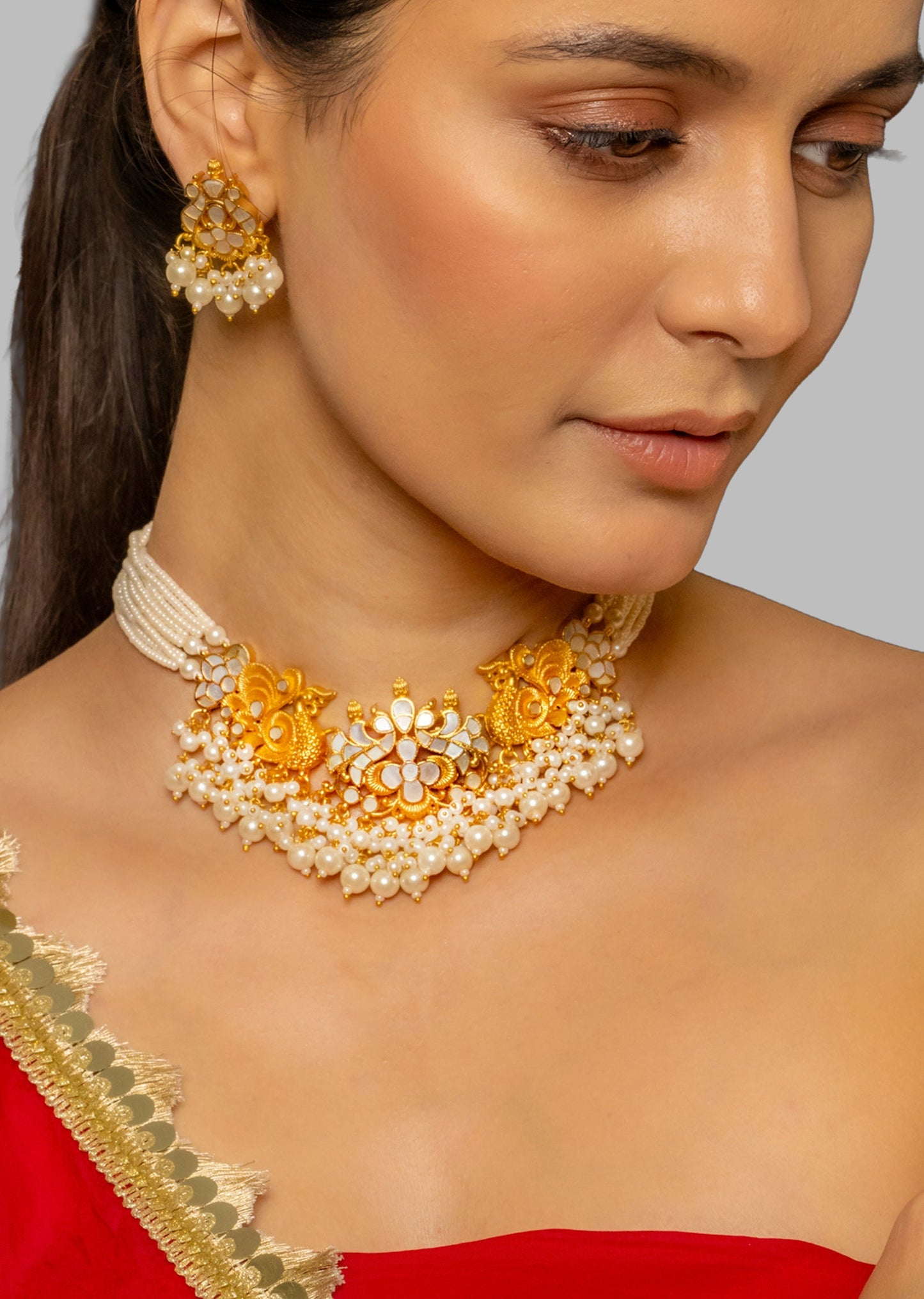 Multi Coloured Kundan Polki Earrings With Traditional Bridal Sparkle