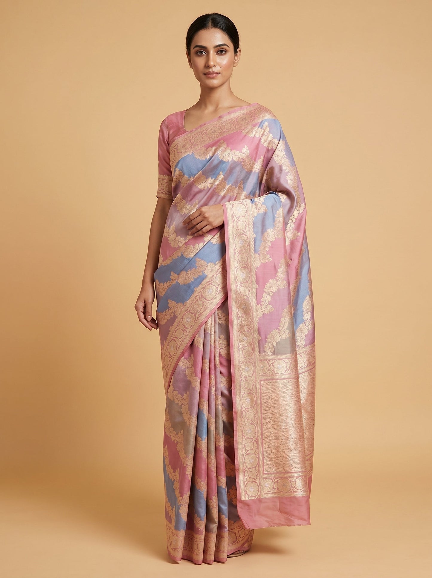 Multi Gold Festive Blend Handloom Saree