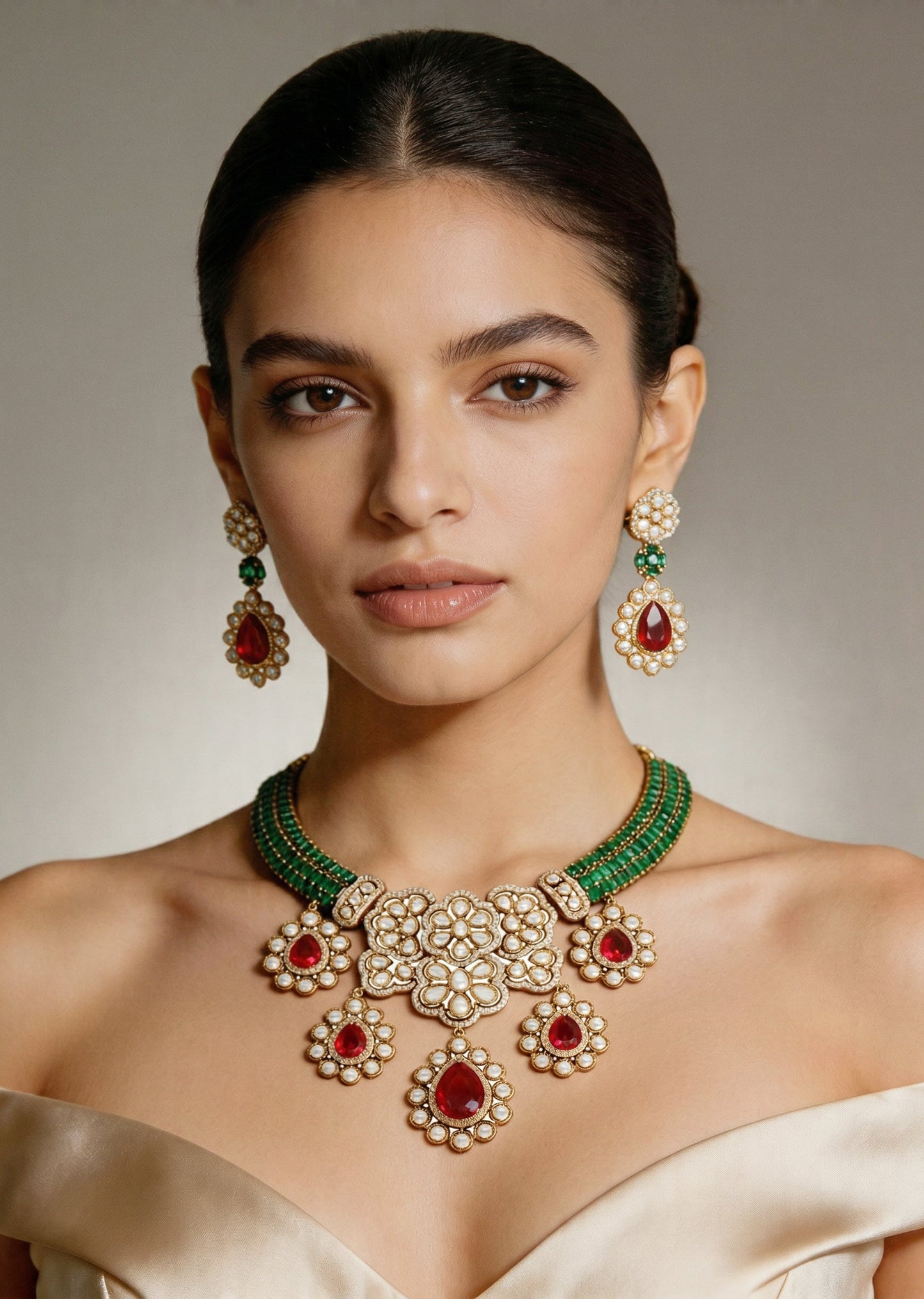 Multi-Stone Bridal Necklace Set