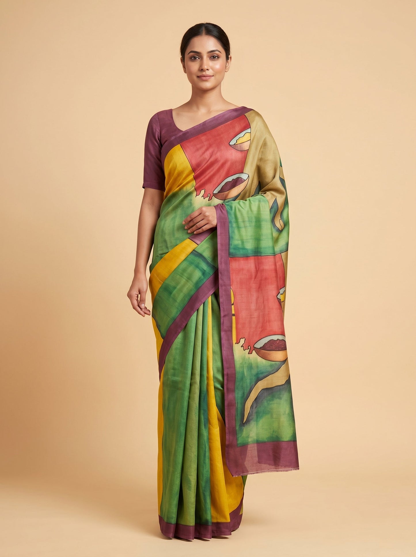 Multi Tone Harmony Handloom Saree