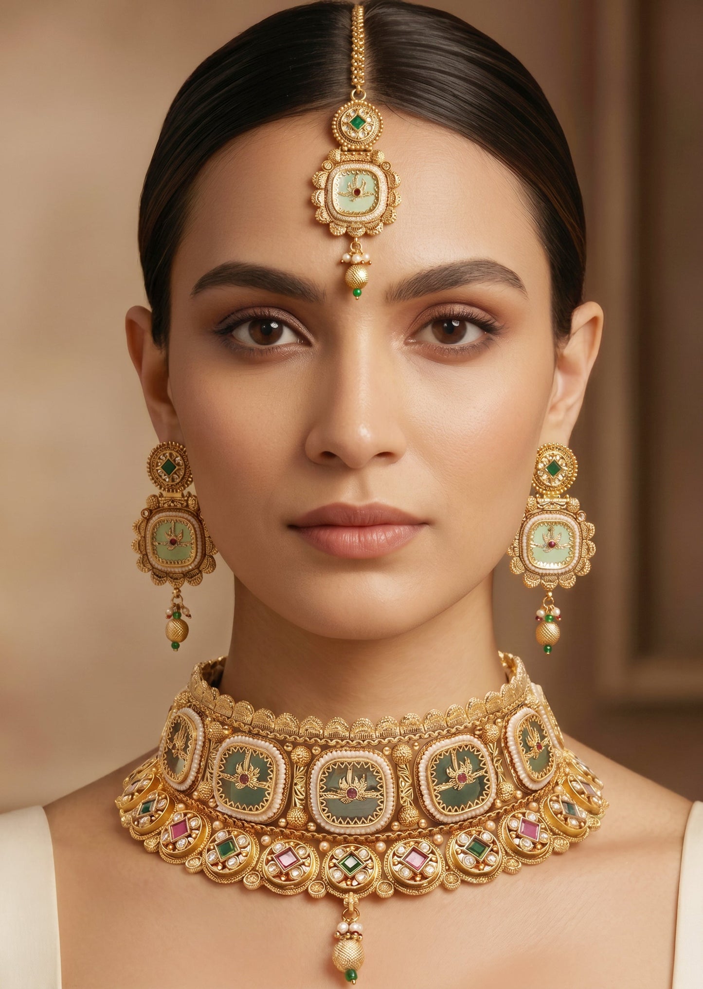 Multicolor Kundan Statement Choker Set