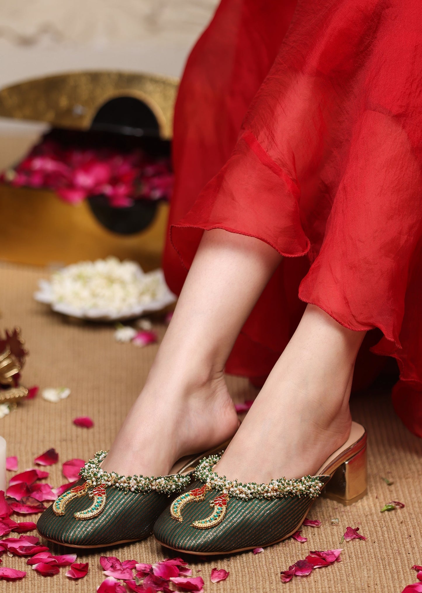 Multicolour Embroidered Wedges