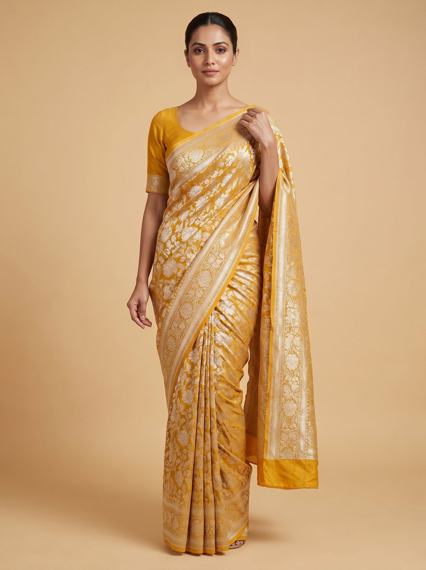 Mustard Sunlit Weave Handloom Saree