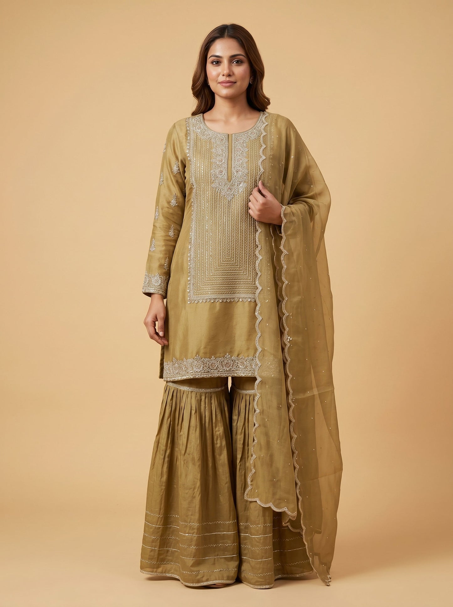 Mustard Sharara Set Suit
