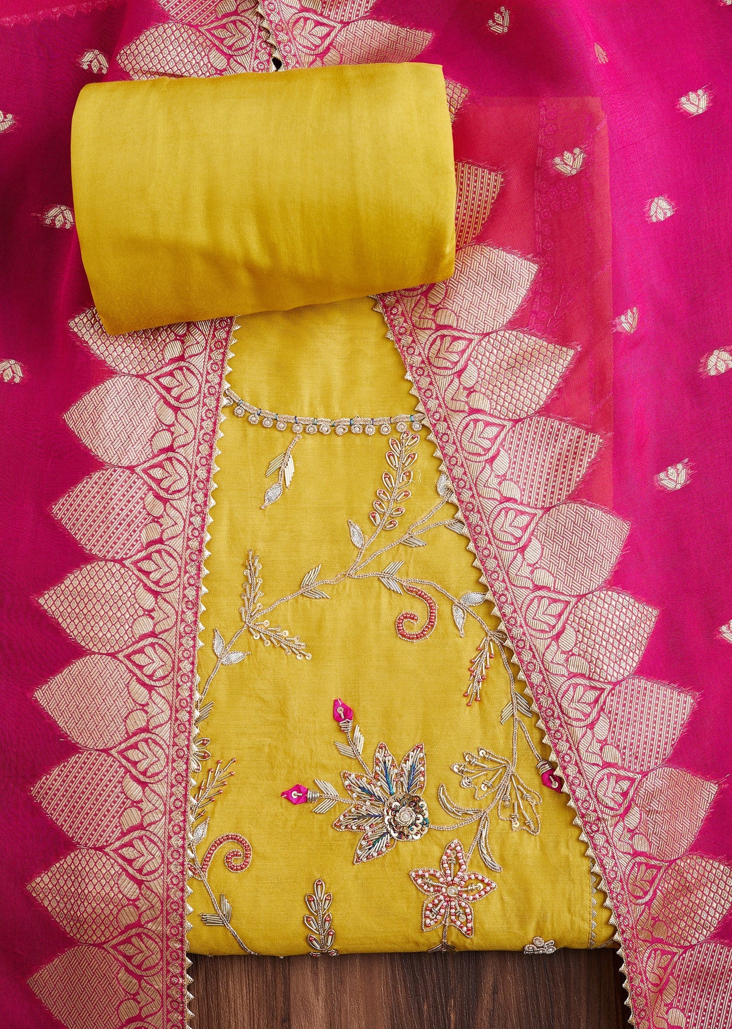 Mustard Tissue Suit Set