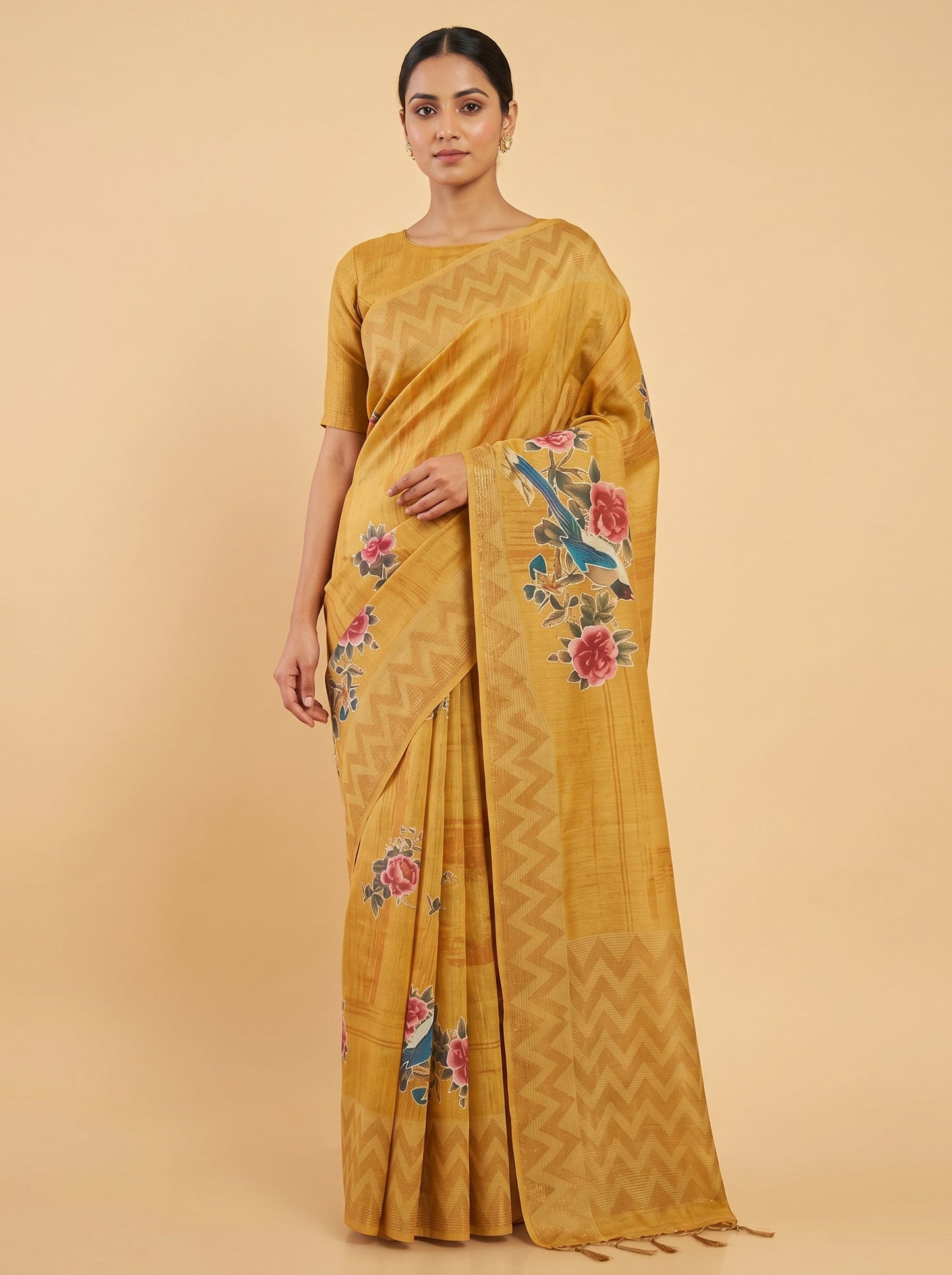 Mustard Warm Essence Handloom Saree