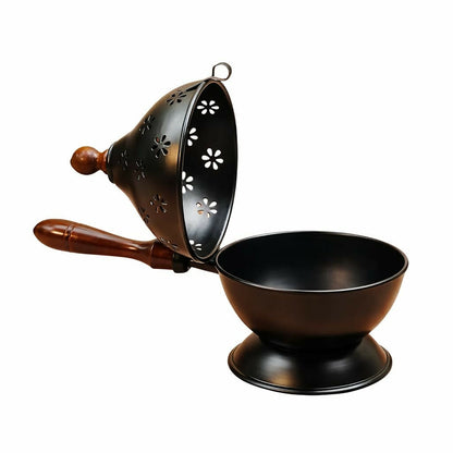 Not Available Metal Loban Dhoop Dani - Black Color