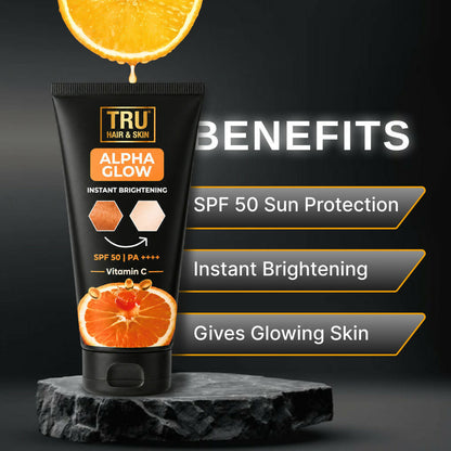 Tru Hair & Skin Alpha Glow Instant Brightening Spf 50 Pa+++