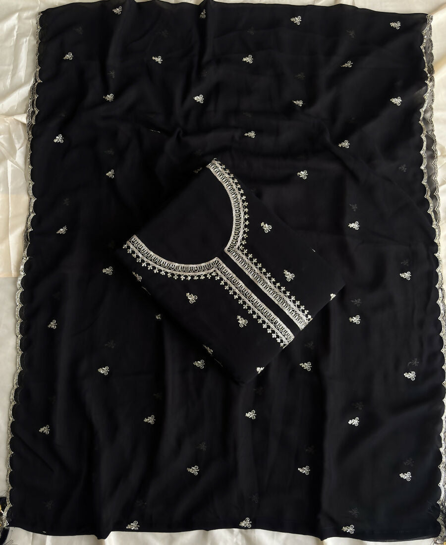 KC Bollywood Style Black Georgette Suit For Women