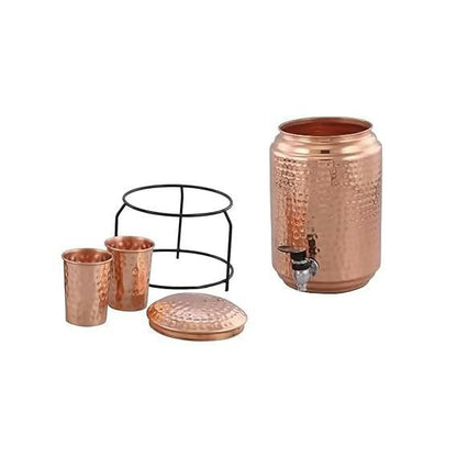 Not Available Copper Water Dispenser with 2 Glass and Stand