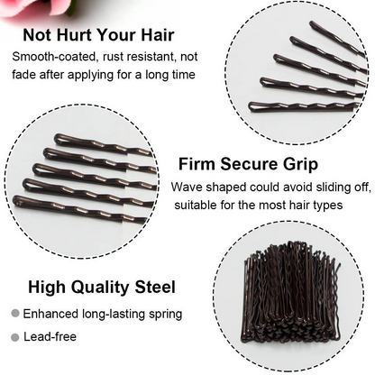 Bronson Professional Bobby Hair Pins Big Thick Black Ball Tip Metal