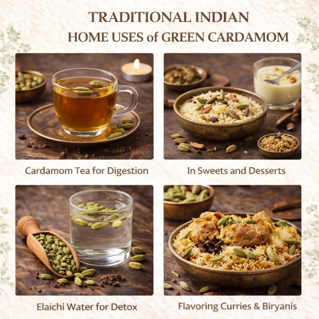 Village-Organica Green Cardamom (Elaichi) Whole  Handpicked