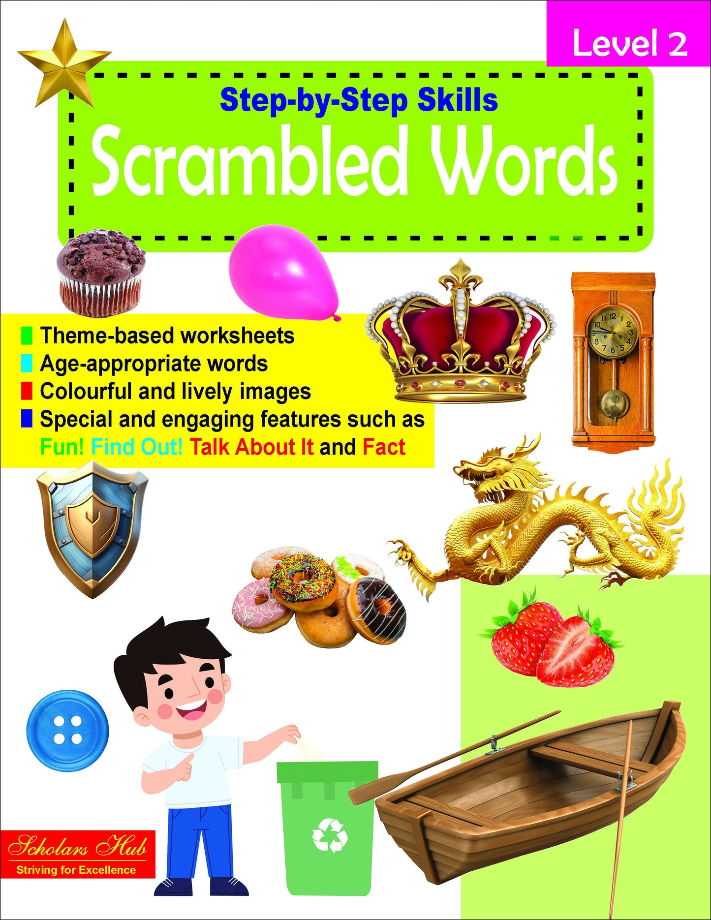 Step By Step Skills Scrambled Words-2Tearble Colourful Worksheets)