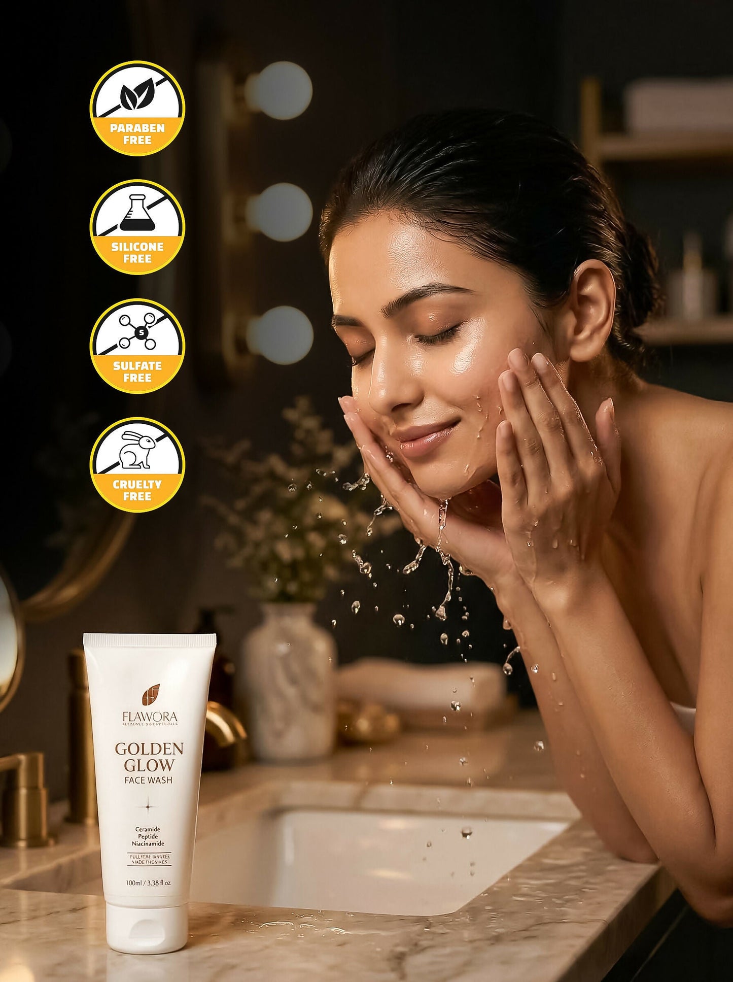 Flawora Golden Glow Face Wash