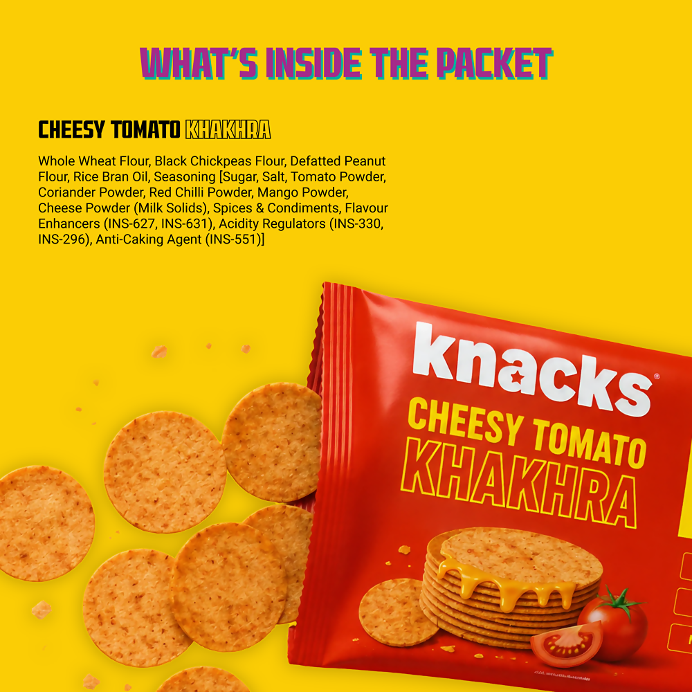 Knacks Coin Khakhra Crisps - Cheesy Tomato Flavour