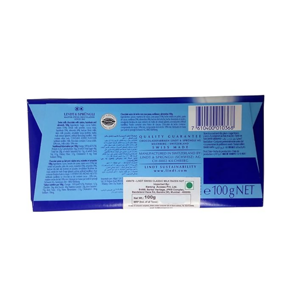 Lindt Swiss Classic - Milk Raisin Nut