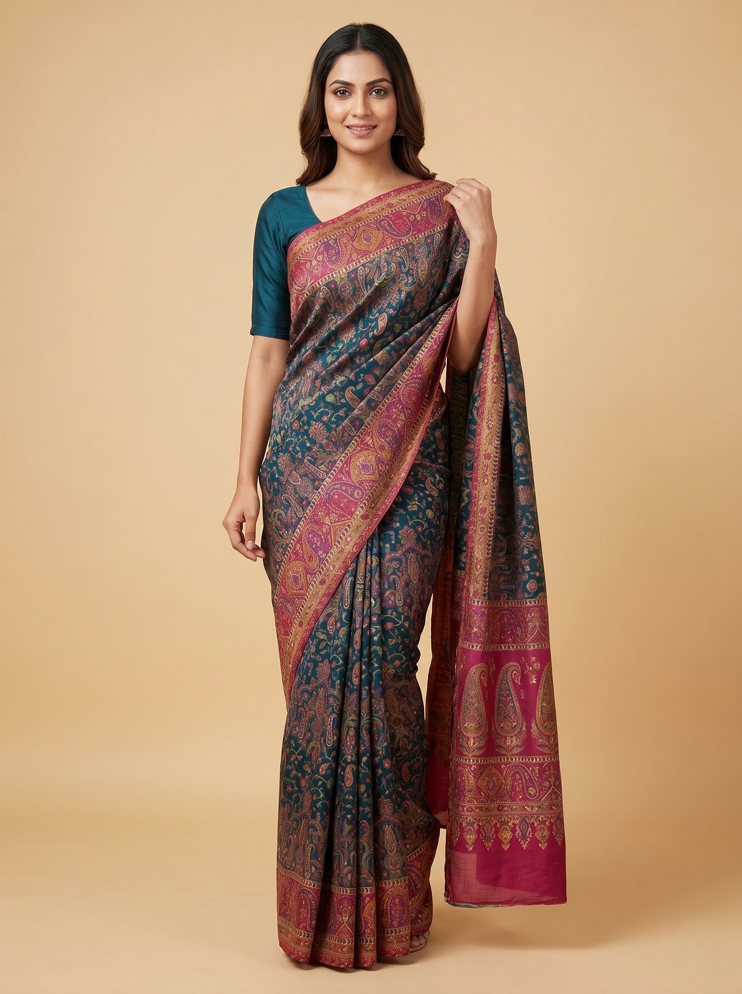 Natural Linen Handloom Saree