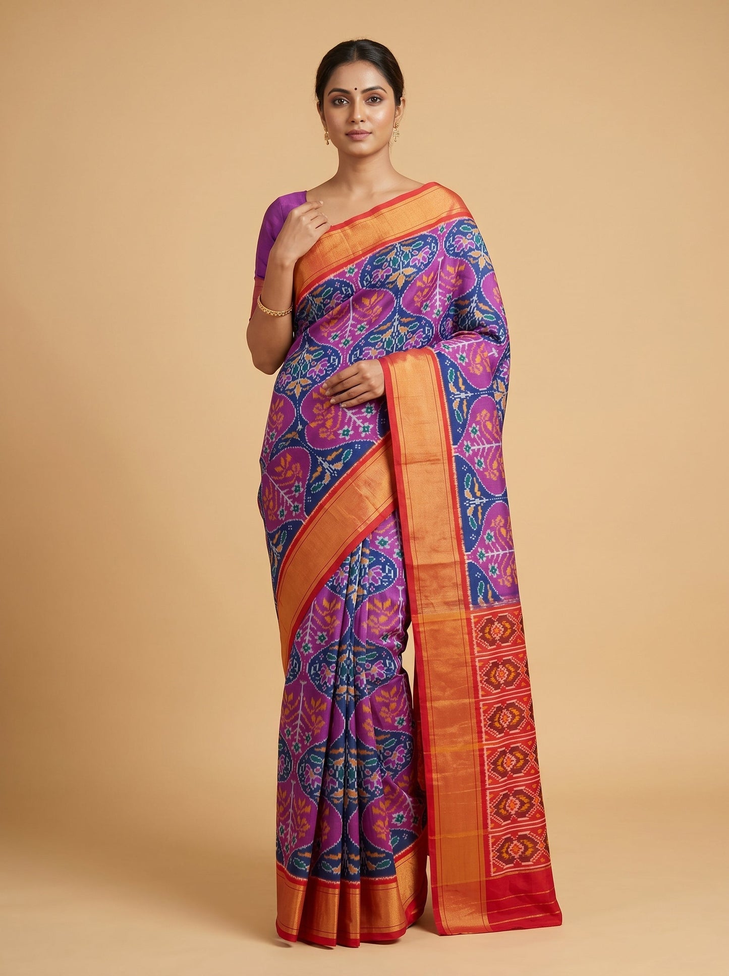 Navy Blue Deep Handloom Saree