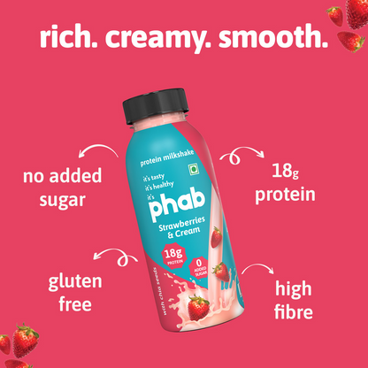Phab Protein Milkshake With Protein Strawberries & Cream Flavour