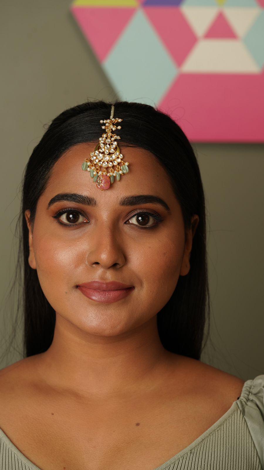 Neelam Polki Pastel Maangtika