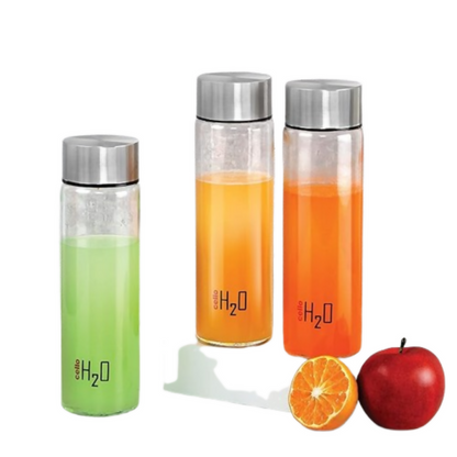 Cello H2O Steelox Glass Water Bottle - Set of 3