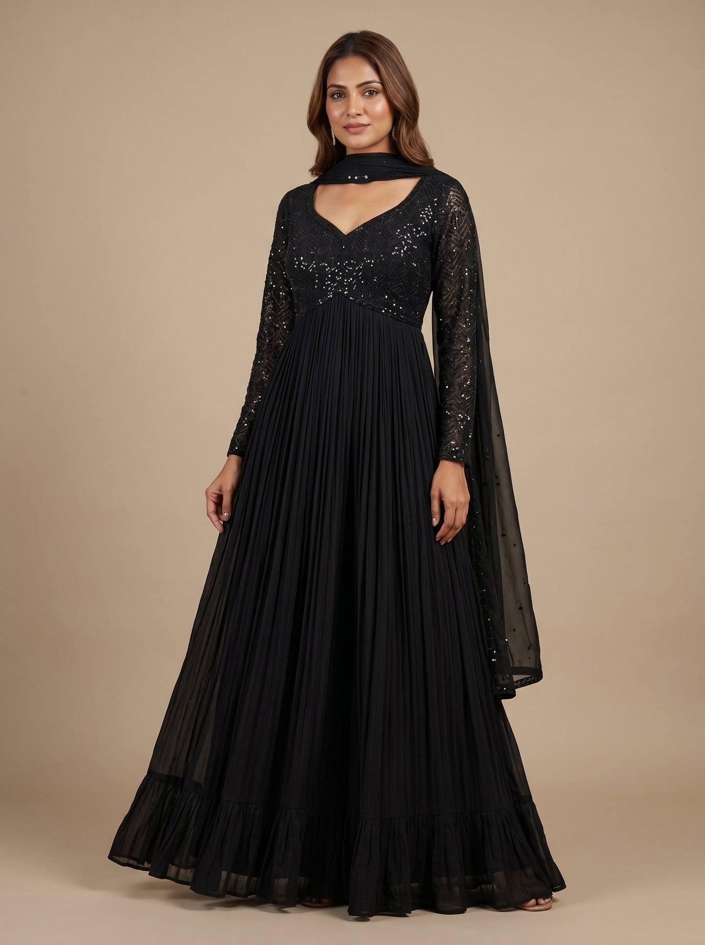 Noir Anarkali Set
