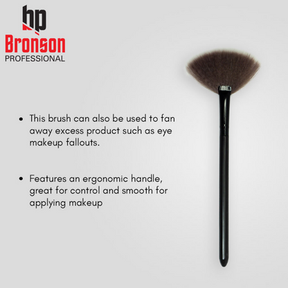 Bronson Professional Fan Makeup Brush for Highlighter & Smooth Powder Application
