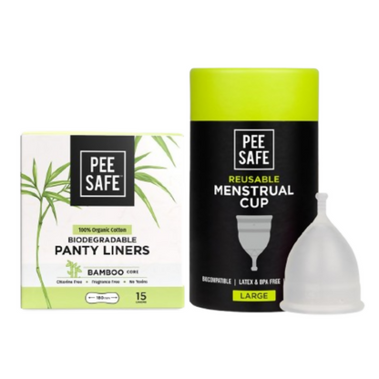 Pee Safe Menstrual Cup & Bio Panty Liners For Women