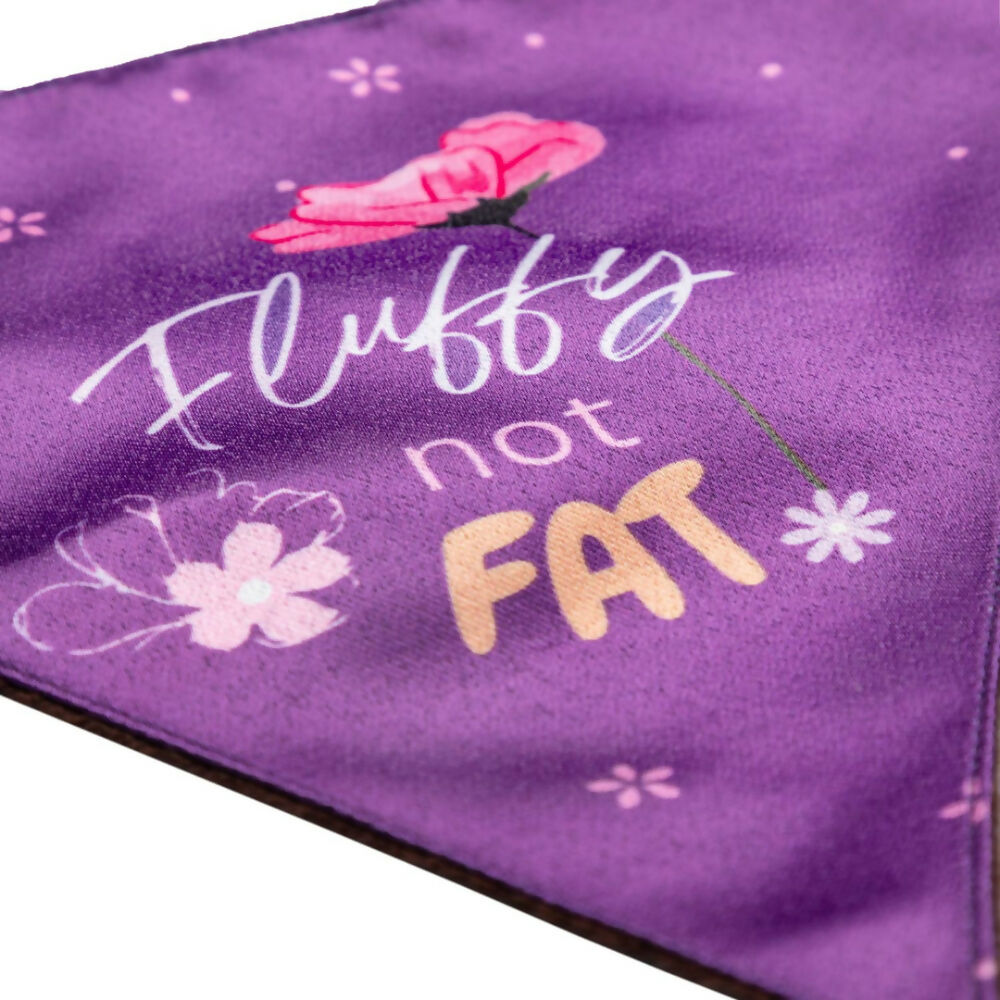 Waggety Dog Bandana - Fluffy Not Fat, Design Soft Fabric, Stylish Pet Accessory for Dogs - Purple