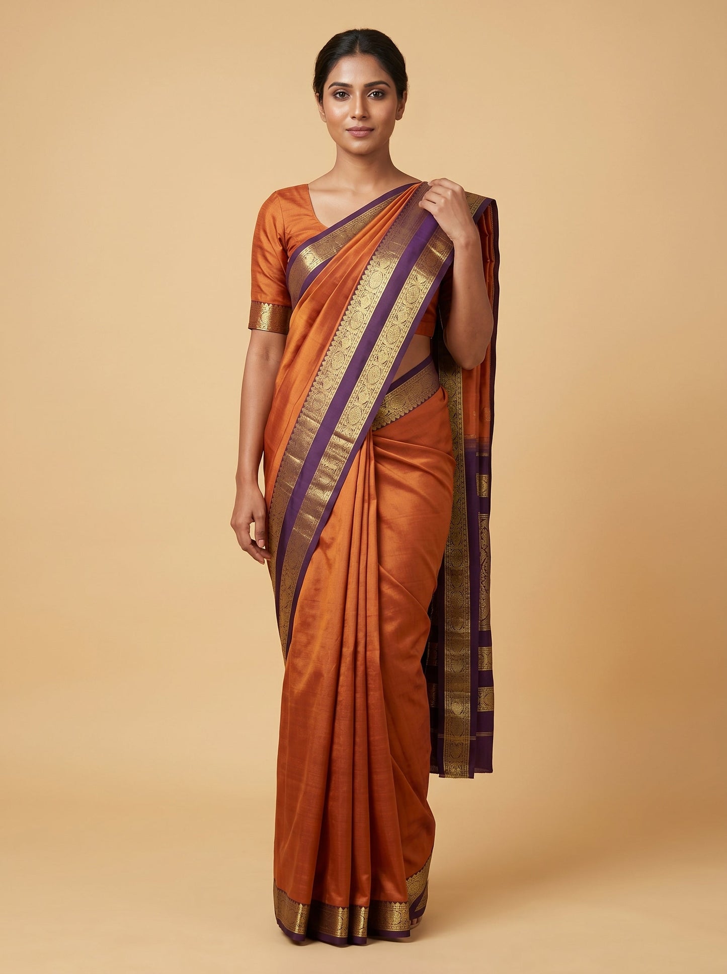 Ochre Glow Handloom Saree