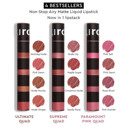 Kiro Four Play Non-Stop Airy Matte Liquid Lip Stack  Paramount Pink