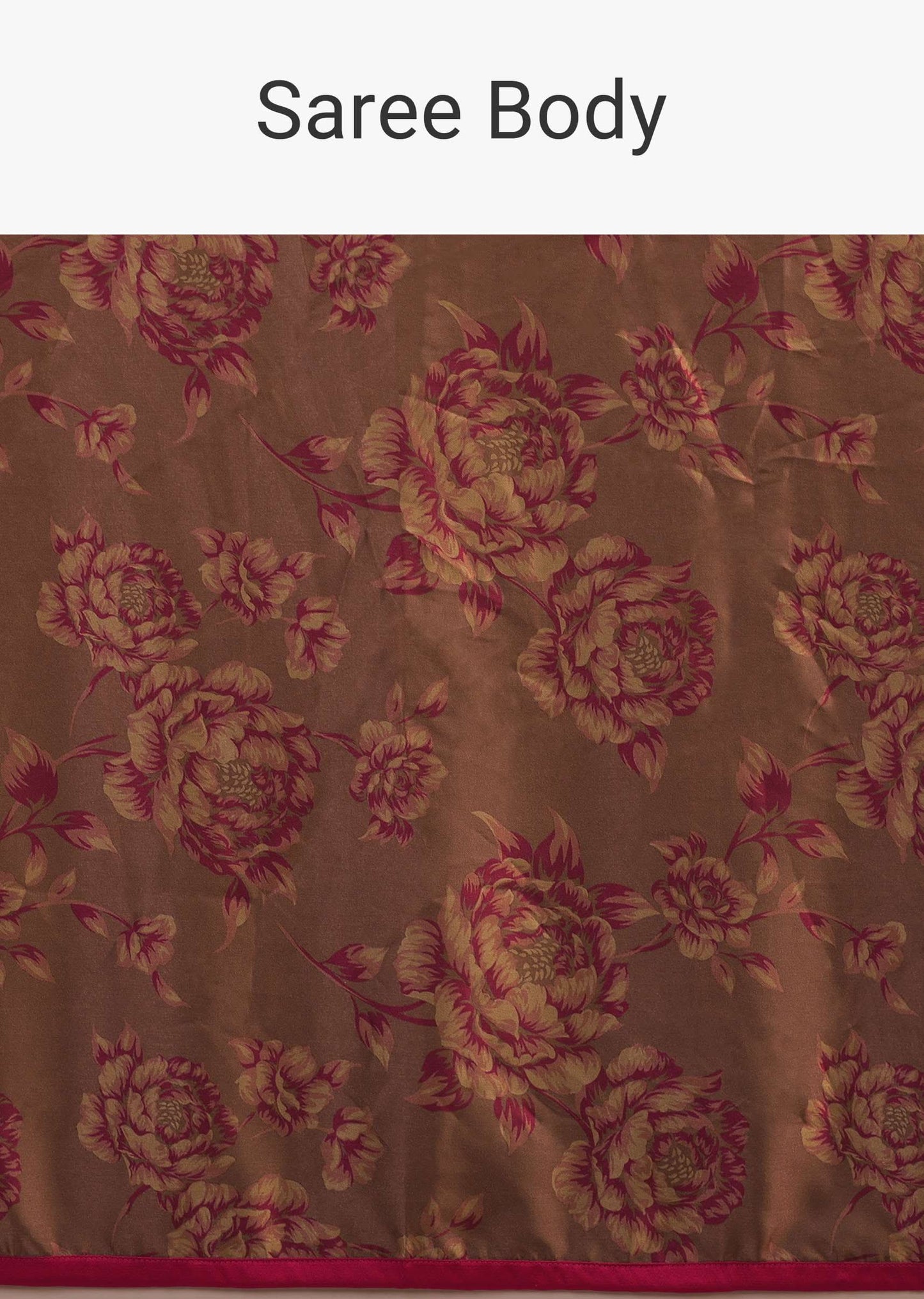 Old Rose Pink Saree With Satin Borders And Floral Print