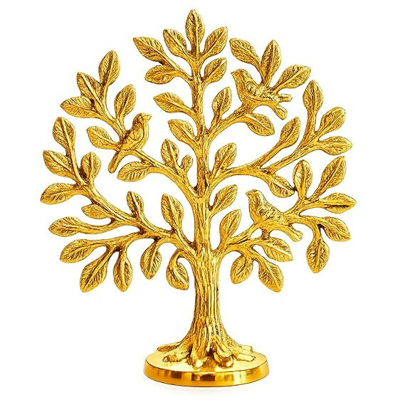 Not Available Pure Brass Kalpvriksh Tree with Birds