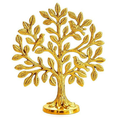 Not Available Pure Brass Kalpvriksh Tree with Birds