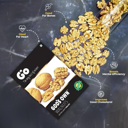 Go Organic Walnut Kernels  Extra Light Halves - Mildy, Earthy